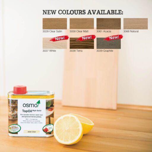 Osmo Top Oil, Wooden Worktop Oil, White Satin Finish, 0.5L  thumb 2