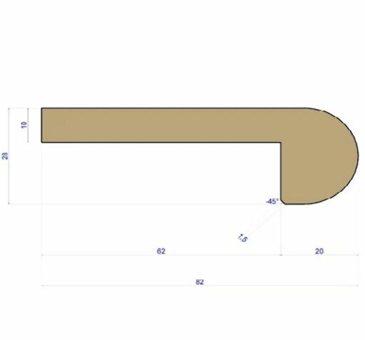 Tradition Solid Oak Stair Nosing, Oiled, For 10mm Floors, 82x28mm 2.7m  thumb 2