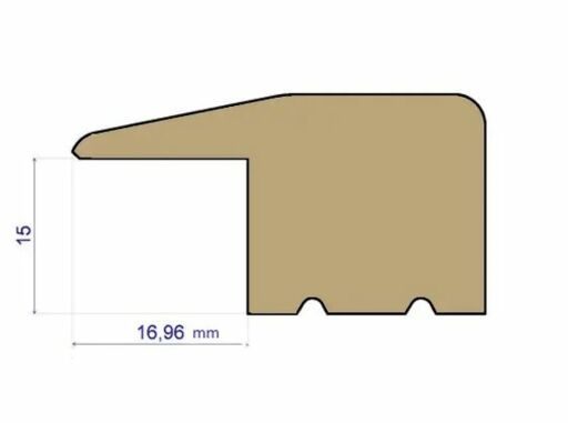Traditions Solid Oak L-Shaped Threshold, Oiled, 15mm, 0.9m  thumb 2
