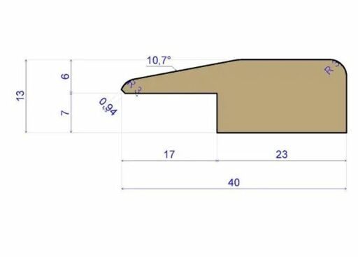 Traditions Solid Oak L-Shaped Threshold, Unfinished, 7mm, 2.7m  thumb 2