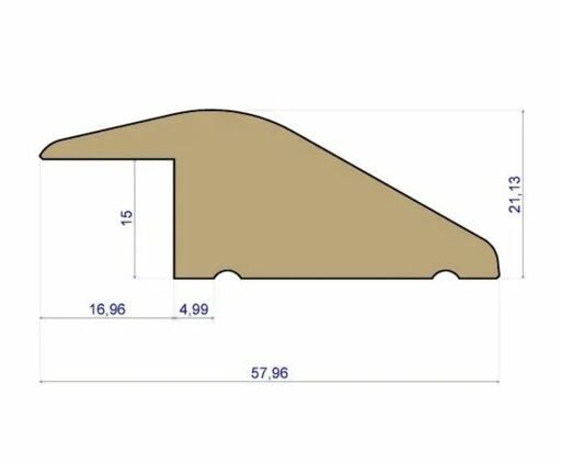 Traditions Solid Oak Reducer Threshold, Unfinished, 15mm, 0.9m  thumb 2