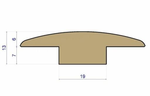 Traditions Solid Oak T-Shaped Threshold, Satin Lacquered, 7mm, 2.44 m  thumb 2