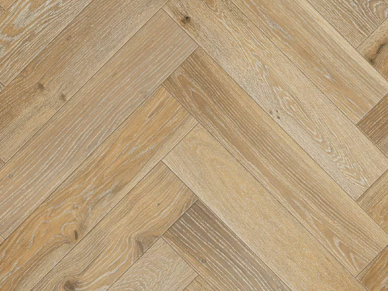 Elka Whitewashed Oak Herringbone Engineered Flooring, 120x14x600mm Image 1