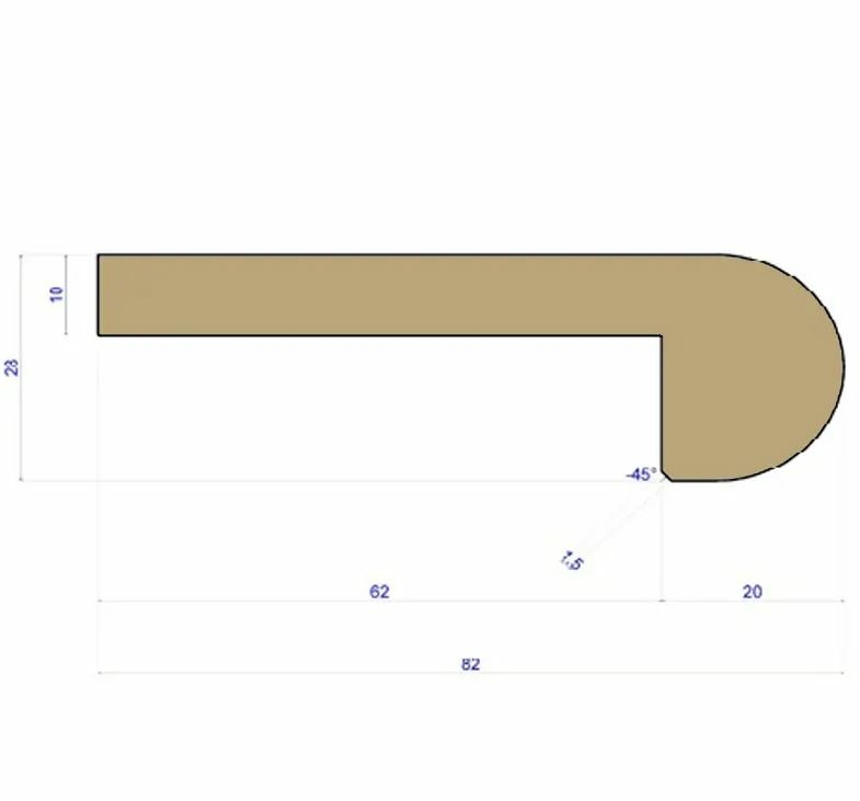 Tradition Solid Oak Stair Nosing, Oiled, For 10mm Floors, 82x28mm 2.7m Image 2