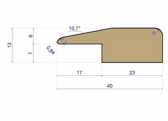 Traditions Solid Oak L-Shaped Threshold, Unfinished, 7mm, 2.7m Image 2