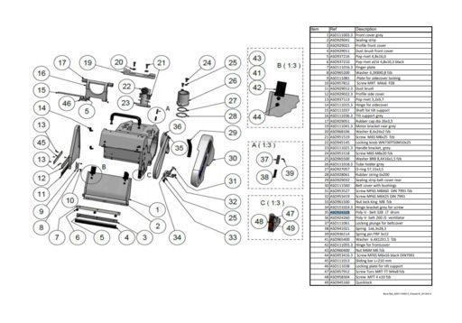 Poly-V-Belt 260 for Bona Belt Floor Sander, J5, Ventilator