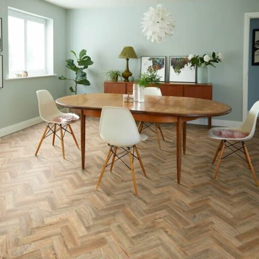 Polyflor Camaro Cambridge Parquet Wood Plank Versatile Vinyl Flooring, 76.2x228.6mm