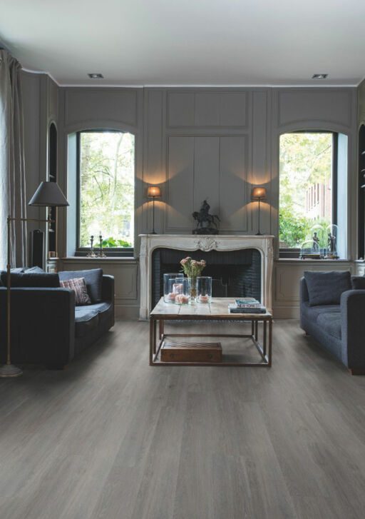 QuickStep Alpha Blos Base, Silk Oak Dark Grey Vinyl Flooring, 189x4x1251mm