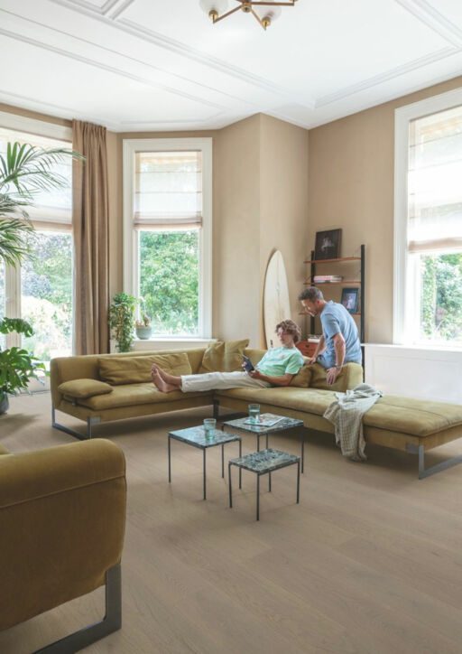 Quickstep Cascada Cotton Grey Oak Engineered Flooring, Rustic, Extra Matt Lacquered, 190x13x1820mm