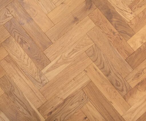 Stonewort Herringbone Engineered Oak Flooring, Smoked, Brushed, UV Lacquered, 90x15x400mm