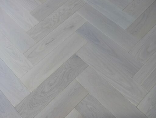 Tradition Engineered Oak Parquet Flooring, Herringbone, White Oiled, 90x14x450mm