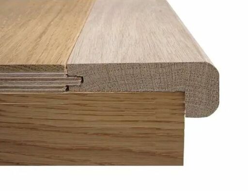 Tradition Solid Oak Stair Nosing Unfinished, For 15mm Floors 60x26mm, 2.7m